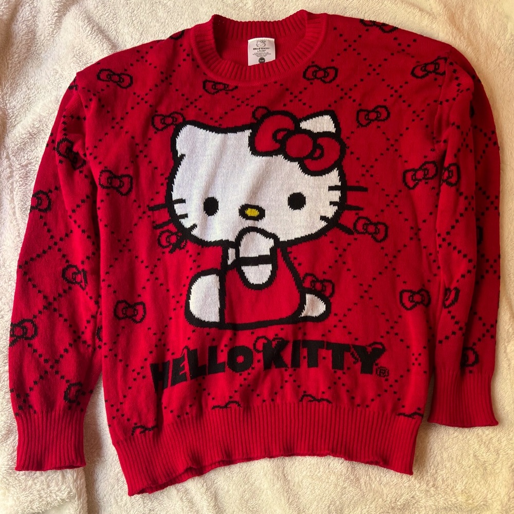 COPY - Red, Hello Kitty, knit sweater